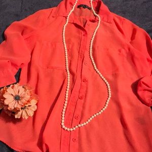 Coral Sheer Shirt